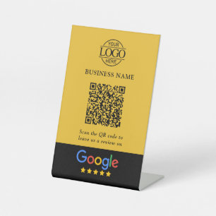 Expositor En L Código QR simple de reseñas personalizadas de Goog
