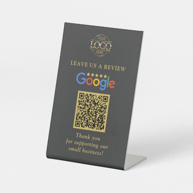Expositor En L Código QR simple de reseñas personalizadas de Goog (Anverso)