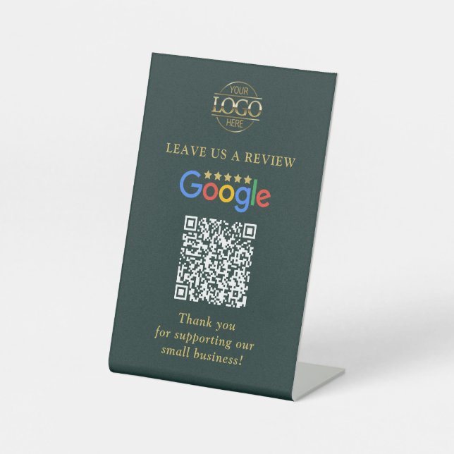 Expositor En L Código QR simple de reseñas personalizadas de Goog (Anverso)
