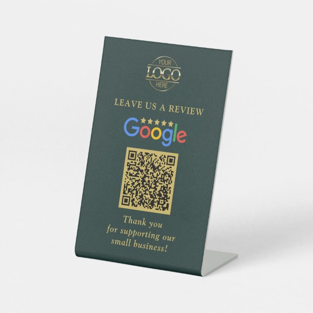 Expositor En L Código QR simple de reseñas personalizadas de Goog (Anverso)