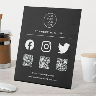 Expositor En L Código QR Su logotipo seguir Escanear Me Conecta C