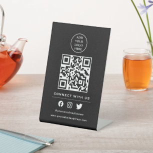 Expositor En L Código QR Su logotipo Seguir Escanee para conectar