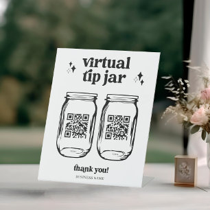 Expositor En L Código QR Sugerencia virtual Jar Rótulo Pedestal