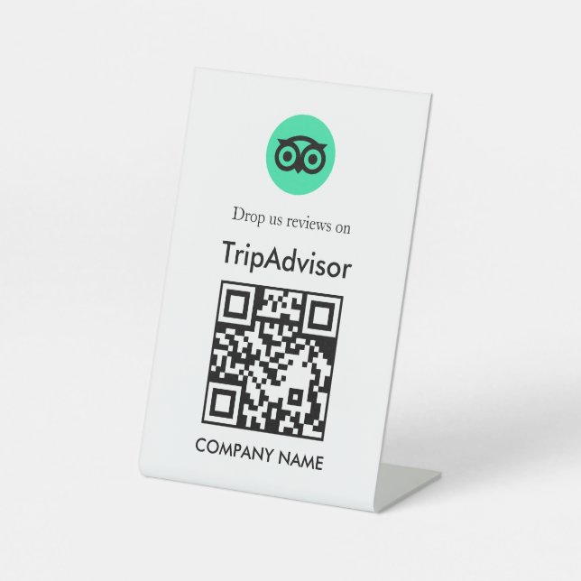 Expositor En L Código QR Tripadvisor Reseñas Estilo Mesa (Anverso)