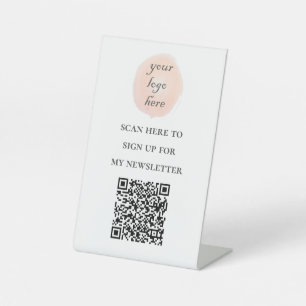 Expositor En L Código QR únete a mi boletín añade tu logotipo  Pe