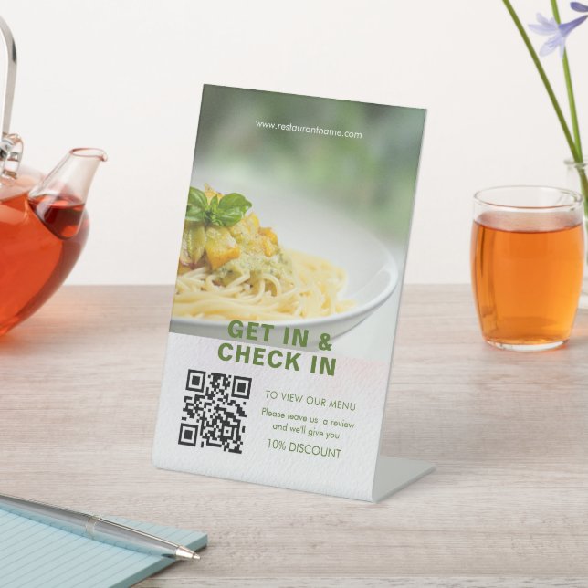 Expositor En L Código QR Verde Menú Digital Agregar URL Soporte d (In Situ)