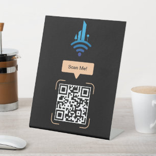 Expositor En L Código QR Wi-Fi gratuito simple