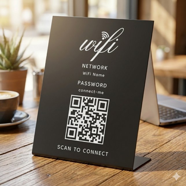 Expositor En L Código QR Wifi contraseña de Internet Rótulo Pedes (Subido por el creador)