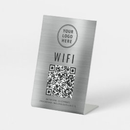 Expositor En L Código QR Wifi Logotipo Empresarial Escanear Para