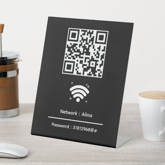 Expositor En L Código QR Wifi personalizado | Moderno contraseña  (In Situ)