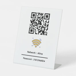 Expositor En L Código QR Wifi personalizado | Moderno contraseña 