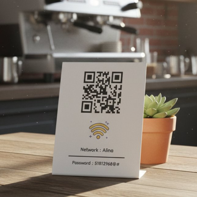 Expositor En L Código QR Wifi personalizado | Moderno contraseña  (Subido por el creador)