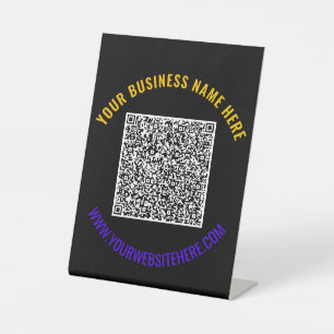 Expositor En L Código QR y texto Personalizado Rótulo Pedestal El