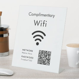 Expositor En L Código Wifi Gratuito Blanco y Negro