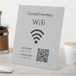 Expositor En L Código Wifi Gratuito Negro y Gris
