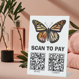 Expositor En L CÓDIGOS QR PARA PAGAR ESCANEANDO Mariposa Acuarela