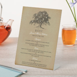 Expositor En L Colección de Bodas de roble antiguo vintage - Menú