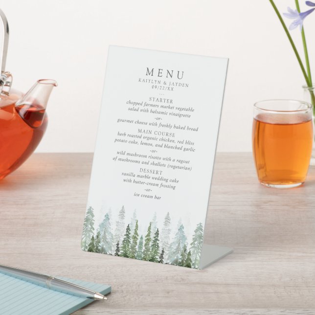 Expositor En L Colección de Bodas del bosque de pinos acuarela (In Situ)