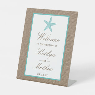 Expositor En L Colección Turquoise Starfish Burlap Beach Wedding