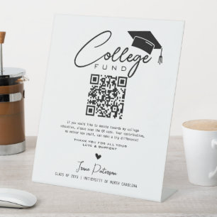Expositor En L College Fund Qr Code Black White Graduation Modern