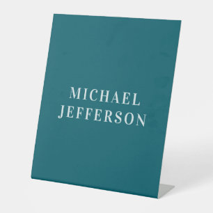 Expositor En L Color Teal Oscuro Plano Chic Personalizado
