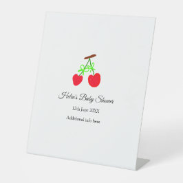 Expositor En L color verde claro rojo añadir nombre fecha de la d