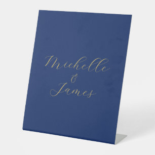 Expositor En L Colores Azul y Dorado Nombre Profesional Moderno y