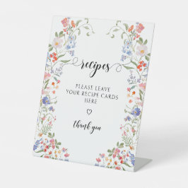 Expositor En L Colorful Floral Share a Recipe Bridal Shower Sign
