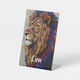 Expositor En L Colorful Mosaic Lion Artistic Desktop Pedestal