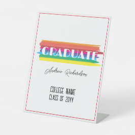 Expositor En L Colorful rainbow minimalistgraduation name 