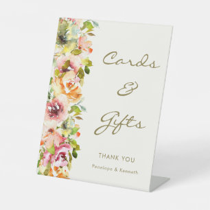 Expositor En L Colorida acuarela Floral Bodas y Regalos