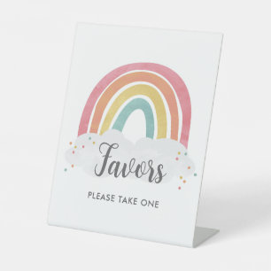 Expositor En L Colorida caligrafía arcoiris Niños Favor de Cumple