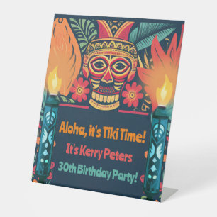 Expositor En L Colorida fiesta de cumpleaños de Tiki Luau Skull B