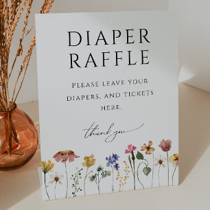 Expositor En L Colorido pañal de flores silvestres Raffle Baby Sh