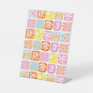 Expositor En L Colorido Tile Floral Botánico Folk Whimsical