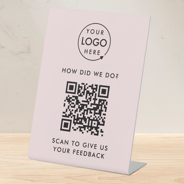 Expositor En L Comentarios del cliente Clasificación de negocio C (Customer feedback template with interactive QR code for small business customer retention.)