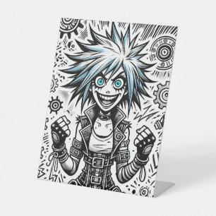 Expositor En L cómic anime alegre arte original blu_eyes black_a
