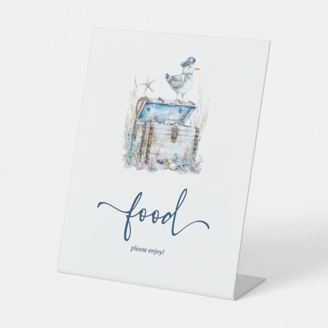 Expositor En L Comida de Baby Shower Náutico Ahoy (Anverso)