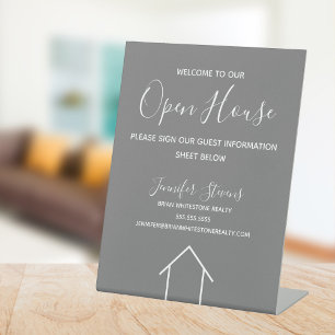 Expositor En L Compañía de bienes raíces personalizados Open Hous