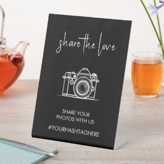 Expositor En L Comparte amor - Boda Hashtag Rótulo de fotos