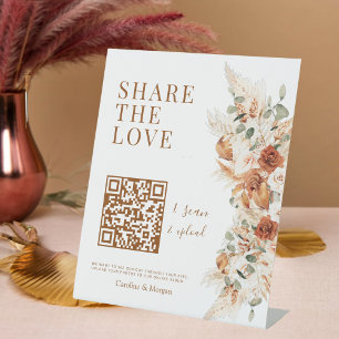 Expositor En L Compartir el código QR de amor Elegante caligrafía