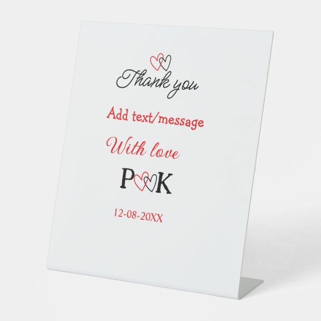 Expositor En L Con amor añadir letra de nombre de pareja gracias  (Anverso)