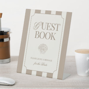 Expositor En L Conchas marinas y campanas de boda Libro de firmas