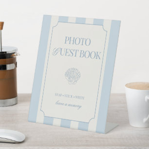 Expositor En L Conchas marinas y campanas de boda Libro de firmas