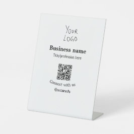 Expositor En L Conectar con el logotipo de negocios QR nombre de