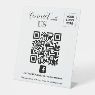 Expositor En L Conectar con nosotros código QR de Facebook