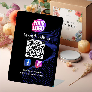 Expositor En L Conectarse con nosotros Código QR de medios soci