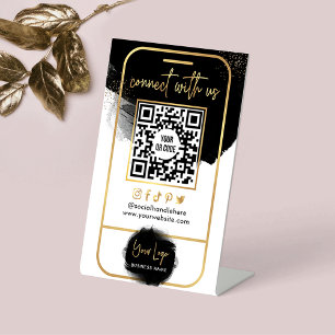 Expositor En L Conéctate Con Los Medios Sociales QR Código Negro