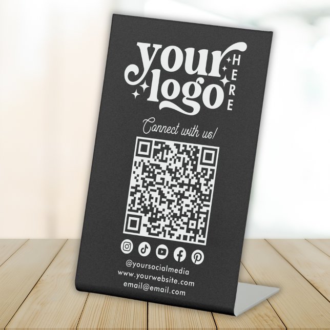 Expositor En L Conéctate con nosotros Social Media QR Code Black (Subido por el creador)