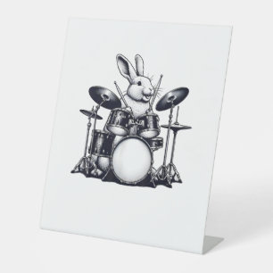 Expositor En L Conejo Conejo Cute Jugando Drums Rabbits Drummer M